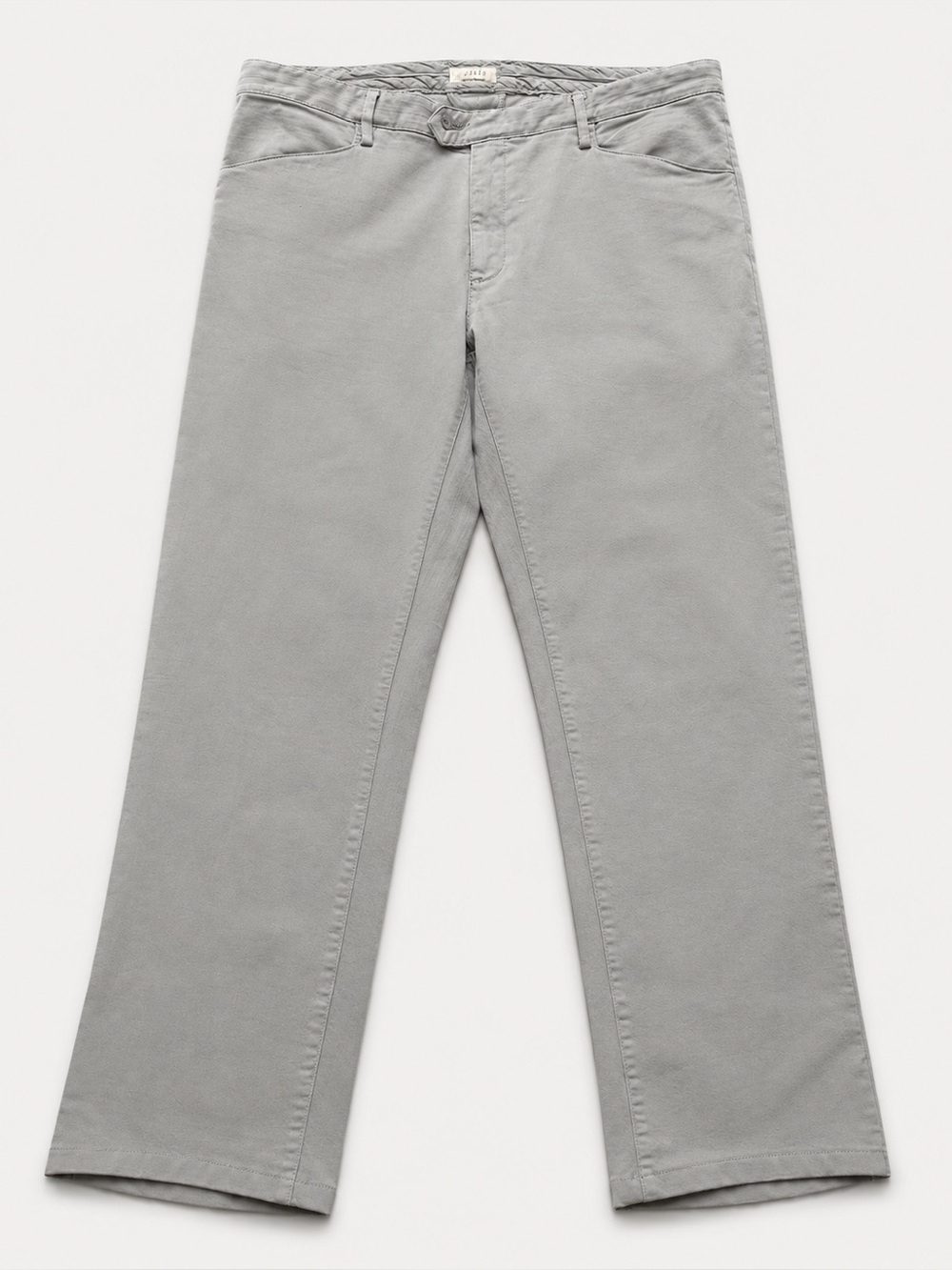 100% Capri Light Gray Cotton Stretch Straight Leg Pants Made in Capri Italy 50